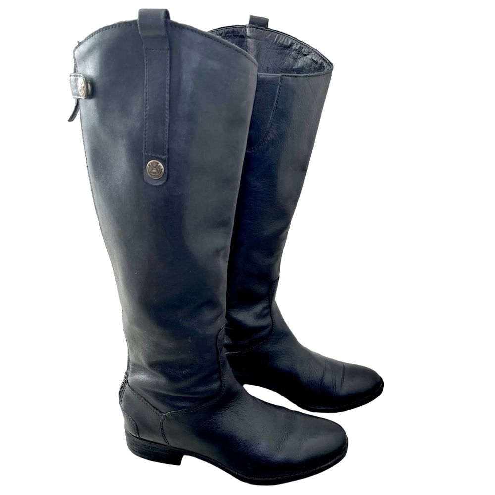 Sam Edelman Penny Riding Boots Black Leather Knee High Boots Women’s 6.5 / 36.5M